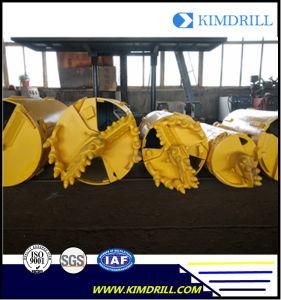 Cylindrical Barrel Double Bottom Rock Drilling Bucket for Piling Machine