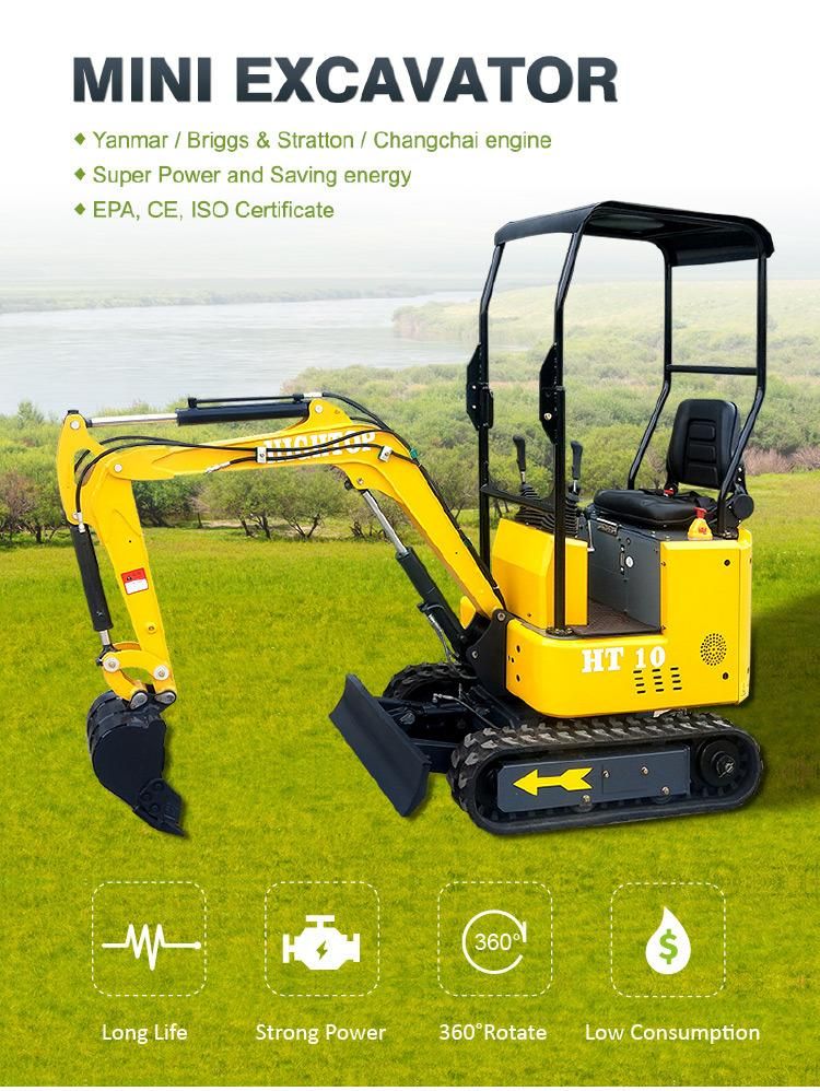 Chinese Manufacturer 1000kg Hydraulic Crawler Mini Excavator with Competitive Prices for Sale