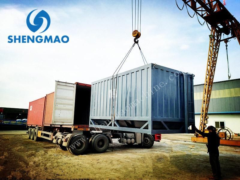 20t 30t 40t 50t 60t 70t 80t Horizontal Cement Tank Container Cement Silo Storage Bin with Auger for Concrete Batching Plant