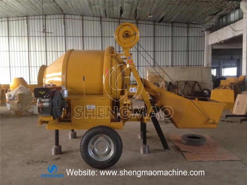 Mobile Drum Type Concrete Mixer Self Loading with Loading Hopper on Sale From Factory