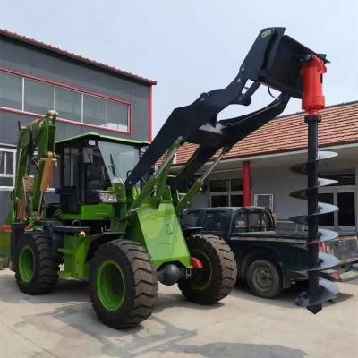 Strong Machinery 3 Ton Quick Hitch Loader Backhoe with Auger Breaker