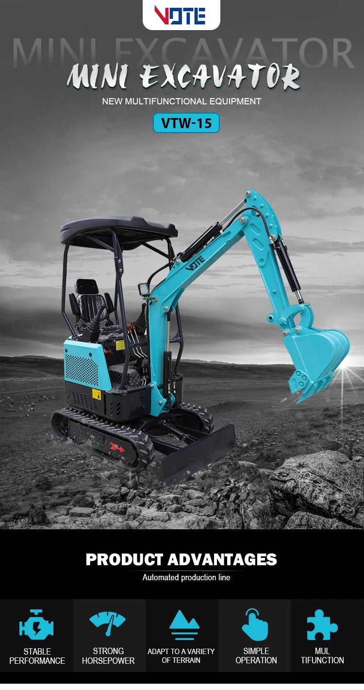 Hot Factory Price New Crawler Small Hydraulic Micro Mini Excavator for Sale Mini Digger Machine 0.8 Ton 1 Ton 2 Ton 3 Ton 6 Ton