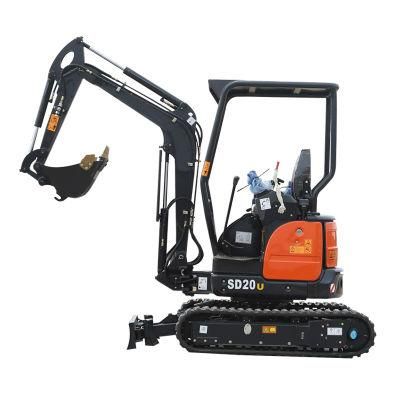 Chinese New Pilot Valve Operation Water Cooled Diesel Engine Mini Digger Excavator with Rotary Arm on Sale