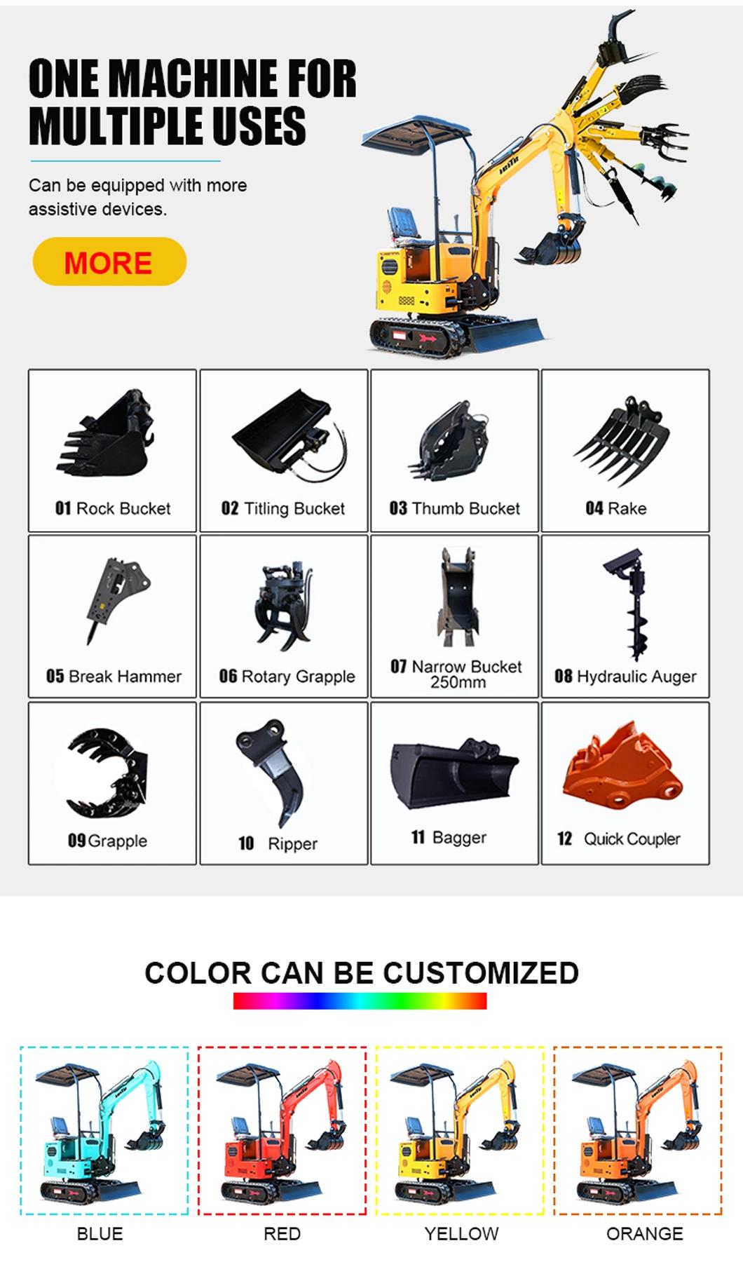 800kg 1000kg 1.0 Ton Excavator Small Crawler Excavator Mini Excavator for Farm