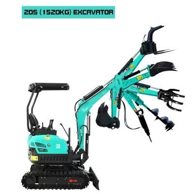 Rated Power 2 Ton Excavator Small Bare Weight Mini Excavator 1 Ton Working Good Traction China Produced