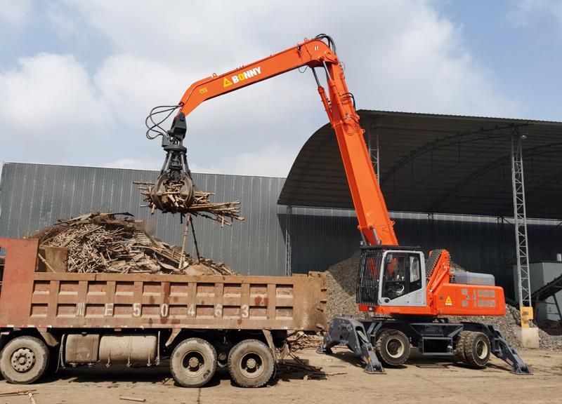 China BONNY BHW35-8 35 Ton Mobile Hydraulic Material Handler with Magnet Plate