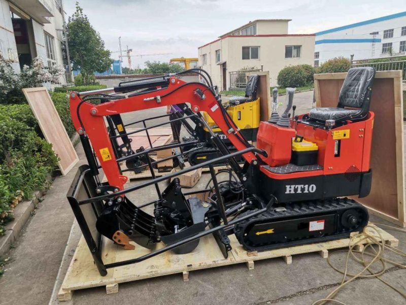 Chinese Ht10 1 Ton Crawler Small Digger Mini Excavator Price for Sale