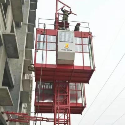 High Quality Construction Passenger Hoist Elevator for Twin Cage