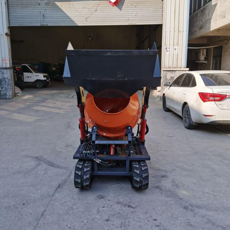 Good Quality Mini Self-Dumping Concrete Drum Mixer 0.2-0.8 Cbm Crawler Type