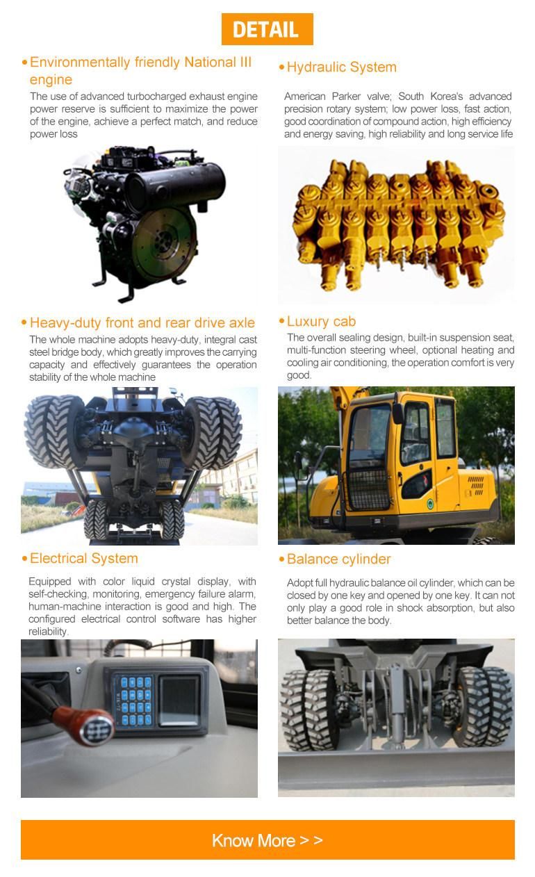 China Factory Sale 4 Wheel Drive 4 Ton Wheel Excavator Hydraulic Wheel Excavator Wheel Type Excavator