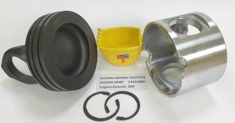 High-Performance Diesel Engine Parts Piston Crown 23527774 Piston Skirt 23521804 for Excavator Forklift Parts S60