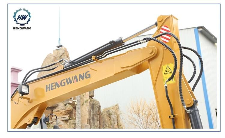 8 Ton Long Boom Four Drive Wheel Type Excavator for Landscaping