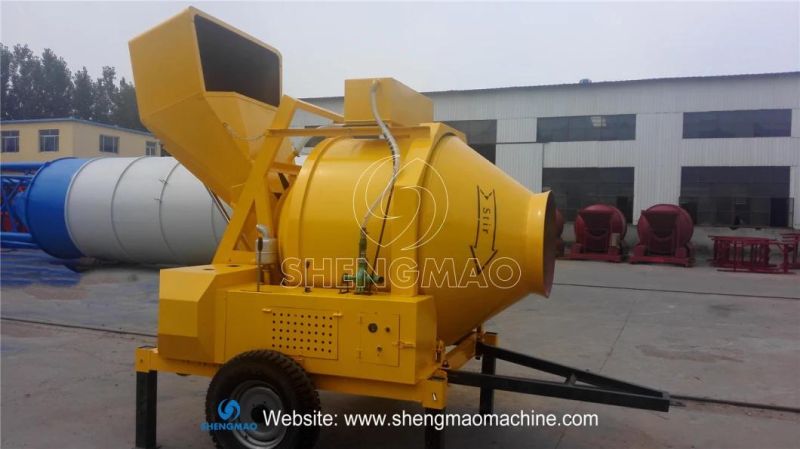 Mobile Drum Type Concrete Mixer Self Loading with Loading Hopper on Sale From Factory