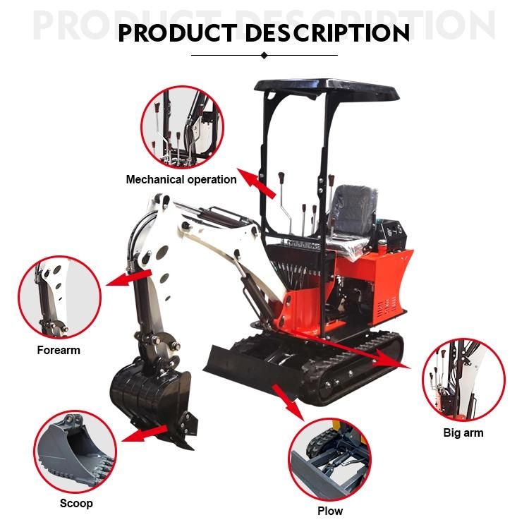 0.8 Ton Tree Planting Digging Machines Hole Digger Small Garden Excavator Mini Track Digger