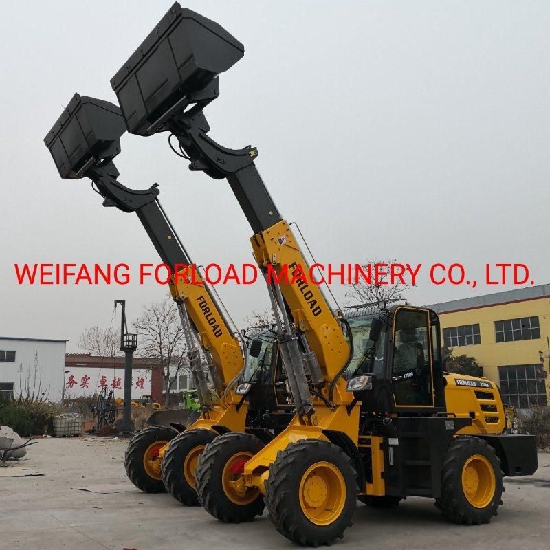 Forload 2.5tons 2500kgs Mini Telescopic Wheel Loader of T2500 Model with Cummins or Yunnei Engine