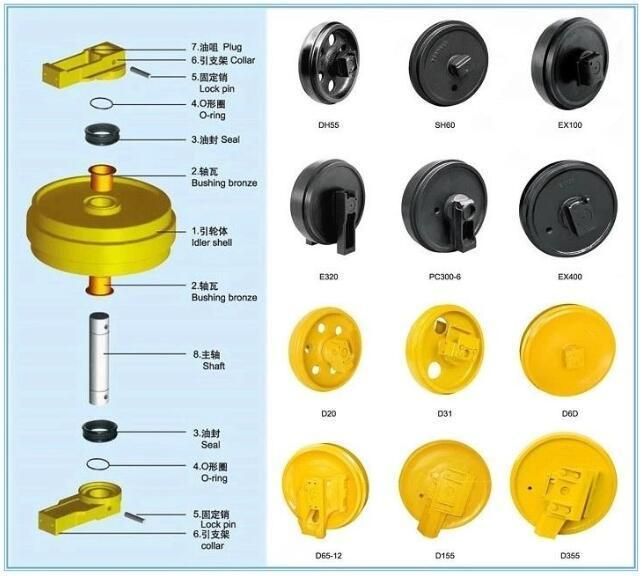 Bulldozer Undercarriage Spare Parts D60 144-30-00038 for Cat Front Idler Wheel