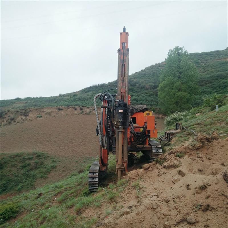 Mountain Slope Rock Borehole Drilling Rig Use for Solar Project