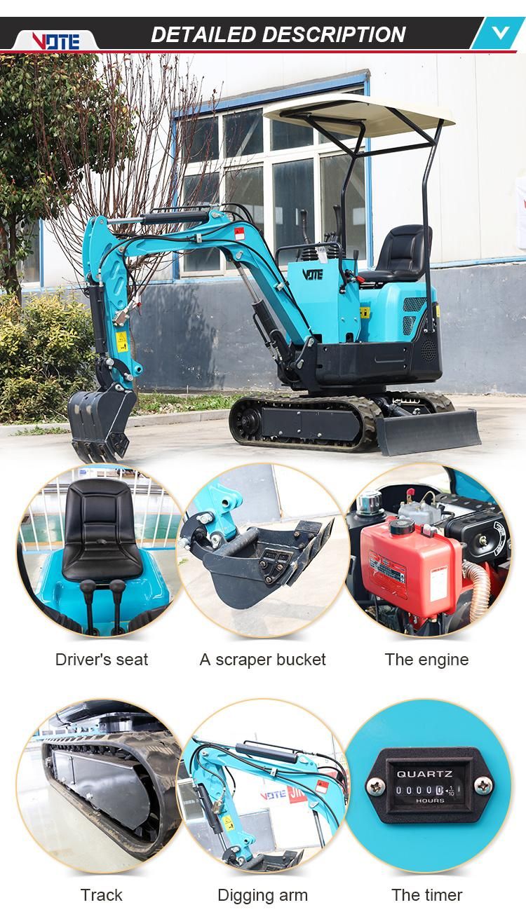 CE EPA Excavator with Cabin Hydraulic Digger Mini Excavator Diesel with Joystick Digge Machine for