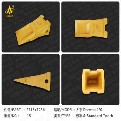 2713-1236 /2713-1271 Dh420 Series Standard Bucket Tooth Point, Excavator and Loader Bucket Tooth and Adapter, Construction Machine Spare Part