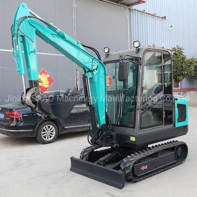 Chinese Cheap Price 3 Ton Mini Crawler Excavator with Closed Cabin for Sale