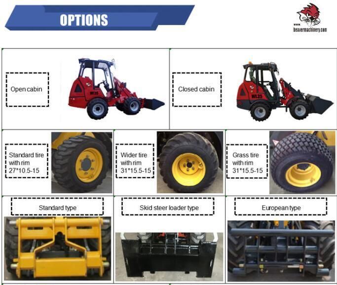 China New Mini Small Wheel Loader Wl35 with CE & EPA on Sale