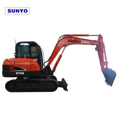 Sunyo Crawler Excavator Sy68 Model Mini Excavator Is Hydraulic Excavator as The Best Construction Equipments Famous.