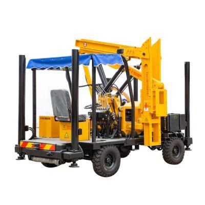 Hydraulic Pile Driver for Highway Guardrail with Lifting Guide Rail