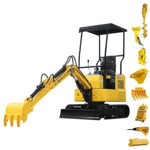 with Euro 5 Engine 120 Degrees Deflection Boom 1000kg 1.5ton Hydraulic Mini Small Crawler Excavators Price