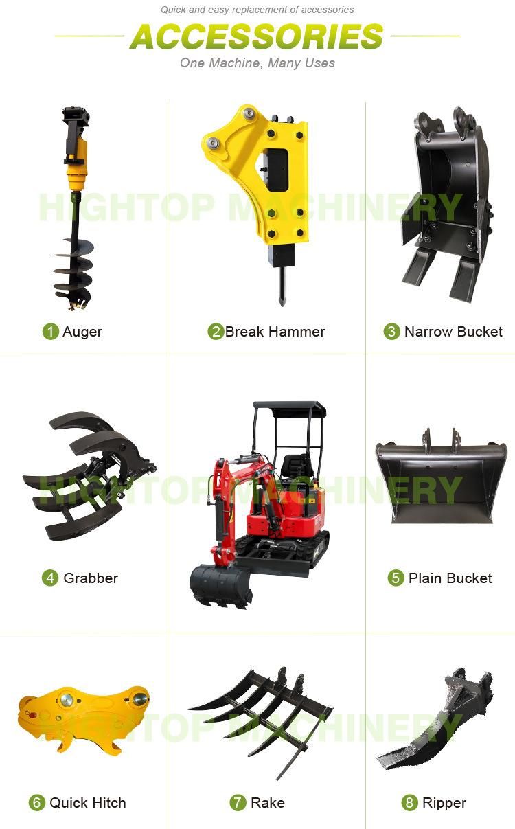 2022 New Full Hydraulic Crawel Mini Digger Mini Excavator 1.0ton 0.8ton 1.2ton 1.5ton 1.6ton 1.7ton 1.8ton 2ton 2.5ton 3ton