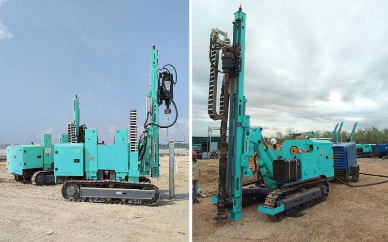 Hf385y Photovoltaic Solar Pile Drilling Rig 20-120m Pile Driver