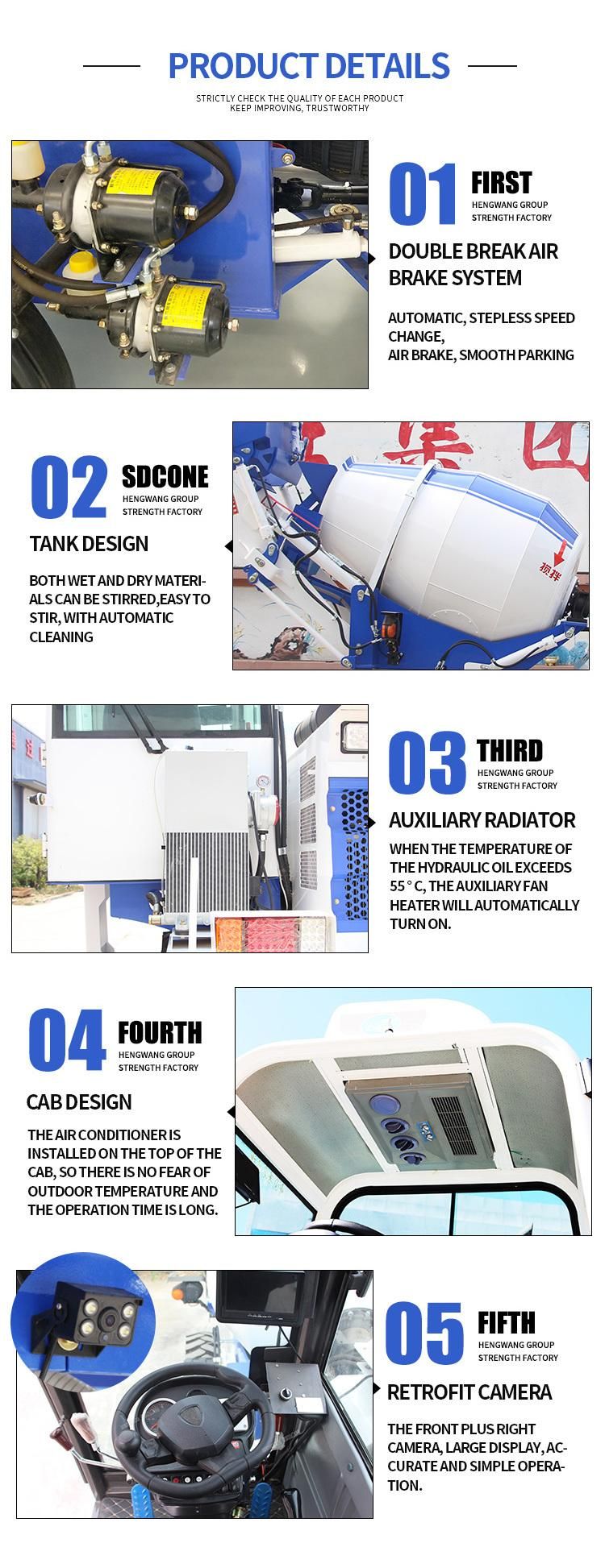 Automatic Feeding 2.4cbm Self Loading Concrete Mixer Truck