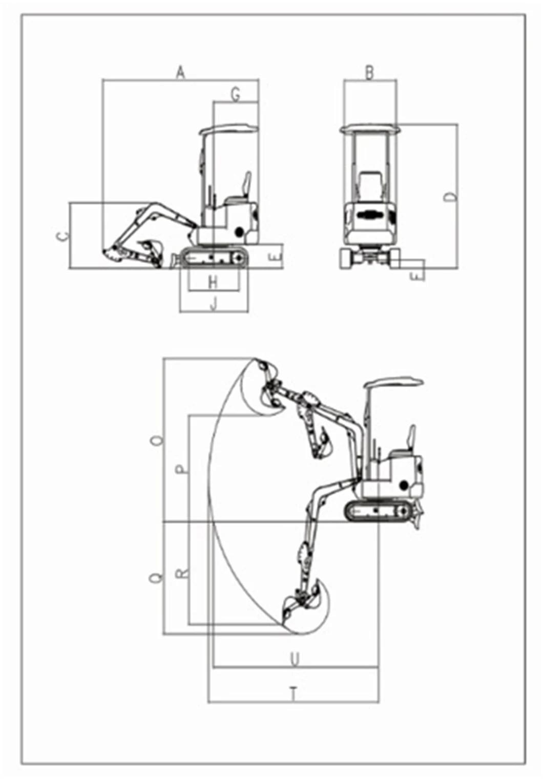ACTIVE AL8008 0.8ton Mini Excavator with 0.025m3 Bucket For Sale