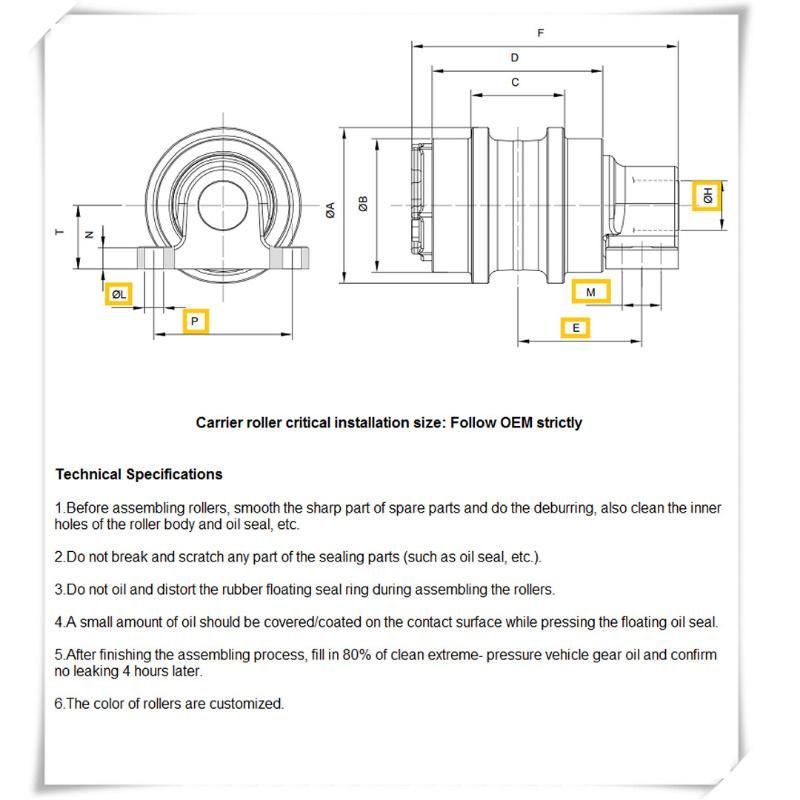 Ec460 Excavator Undercarriage Part Bottom Roller Excavator Lower Roller Made in China