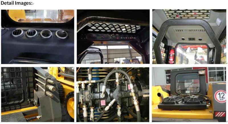 Compact China Skid Steer Loader with Open Cabin 10-16.5 Tyres