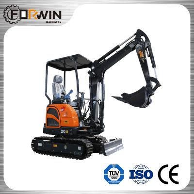 2 T Small Backhoe Digger Fw20u Mini Hydraulic Pump Rubber Crawler Track Excavators Cheap Price for Sale