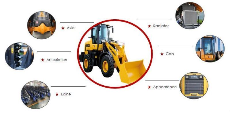 LG938 Hot Sale Lugong CE Approved Arculated Long Time Life Durable Mini Front End Loader Wheel Loader