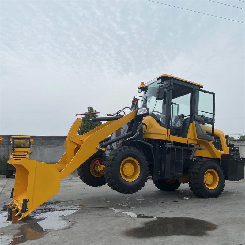 China Factory Wholesale 1/1.2/1.5/2/2.5 Ton Small Wheel Loader Small Forklift Skid Steer Loader 4WD Front Loader CE Certification Euro 5 Engine Construction Sit
