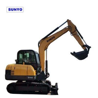 Brand Sunyo Mini Excavator Sy65 Is Hydraulic Excavator as Backhoe, Wheel Excavator, Crawler Excavator.