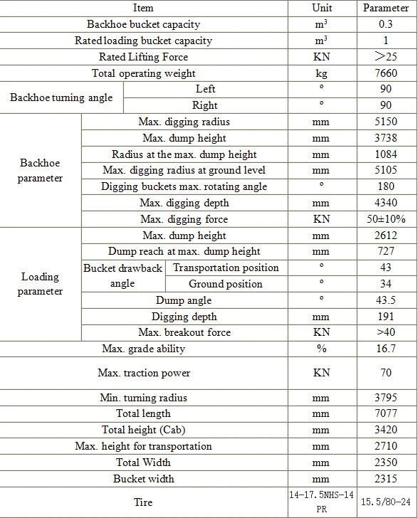 Front Loader Mini Backhoe Loader with Price