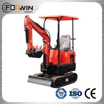 Construction Machinery Equipment Fw10A Mini and Small Hydraulic Backhoe Rubber Crawler Belt Track Excavators for Sale