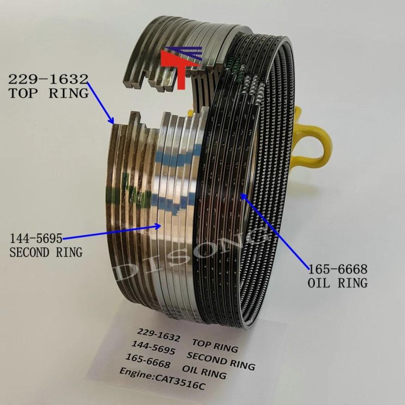 High Quality Diesel Engine Mechanical Parts Piston Ring 229-1632 144-5695 165-6668 for Engine Parts Cat3516c Generator Set