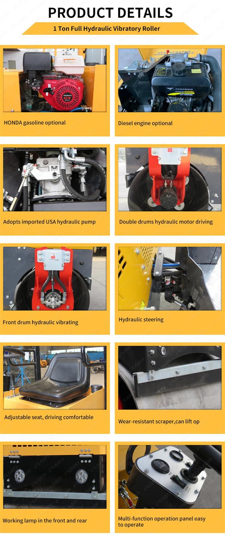 Widely Use 1 Ton Asphalt Road Roller 25kn Soil Compactor Roller on Sale