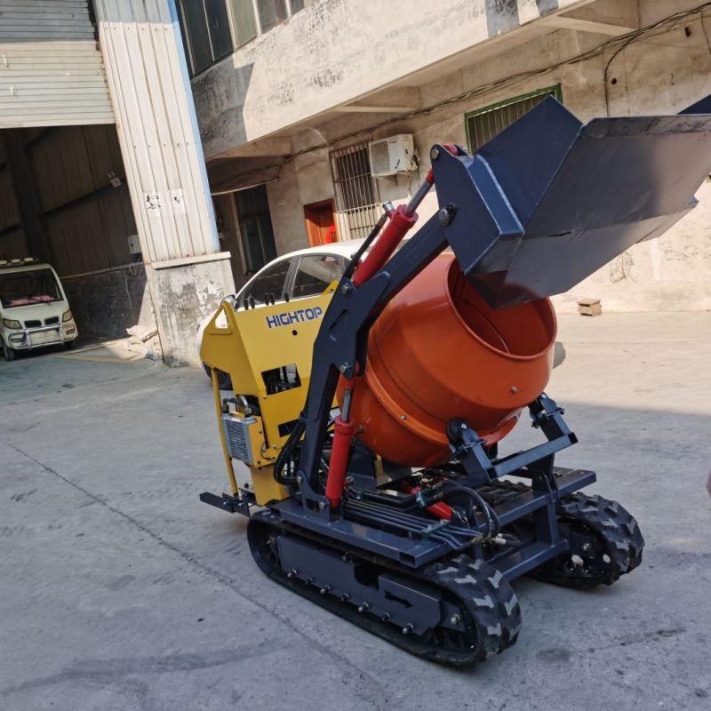 Good Quality Mini Self-Dumping Concrete Drum Mixer 0.2-0.8 Cbm Crawler Type