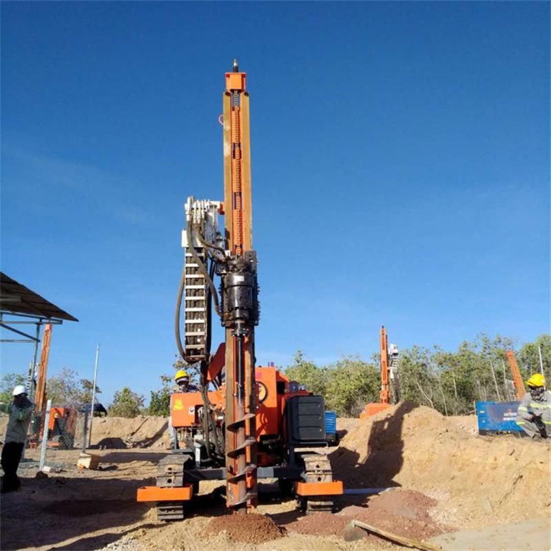 Solar Pile Driver Machine with Piling Hammer for Ramming Steel Pipe Piles