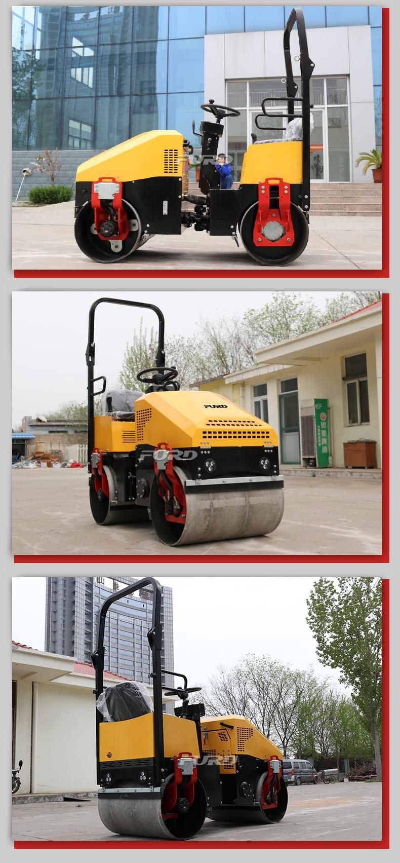 Hot Tandem Vibratory Roller Diesel Powered 1 Ton Asphalt Roller for Sale