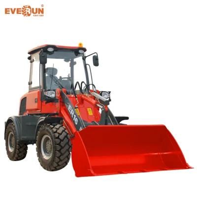 Earth-Moving Ce Approved Machine Everun Brand 1.6ton Er16 Mini Wheel Loader