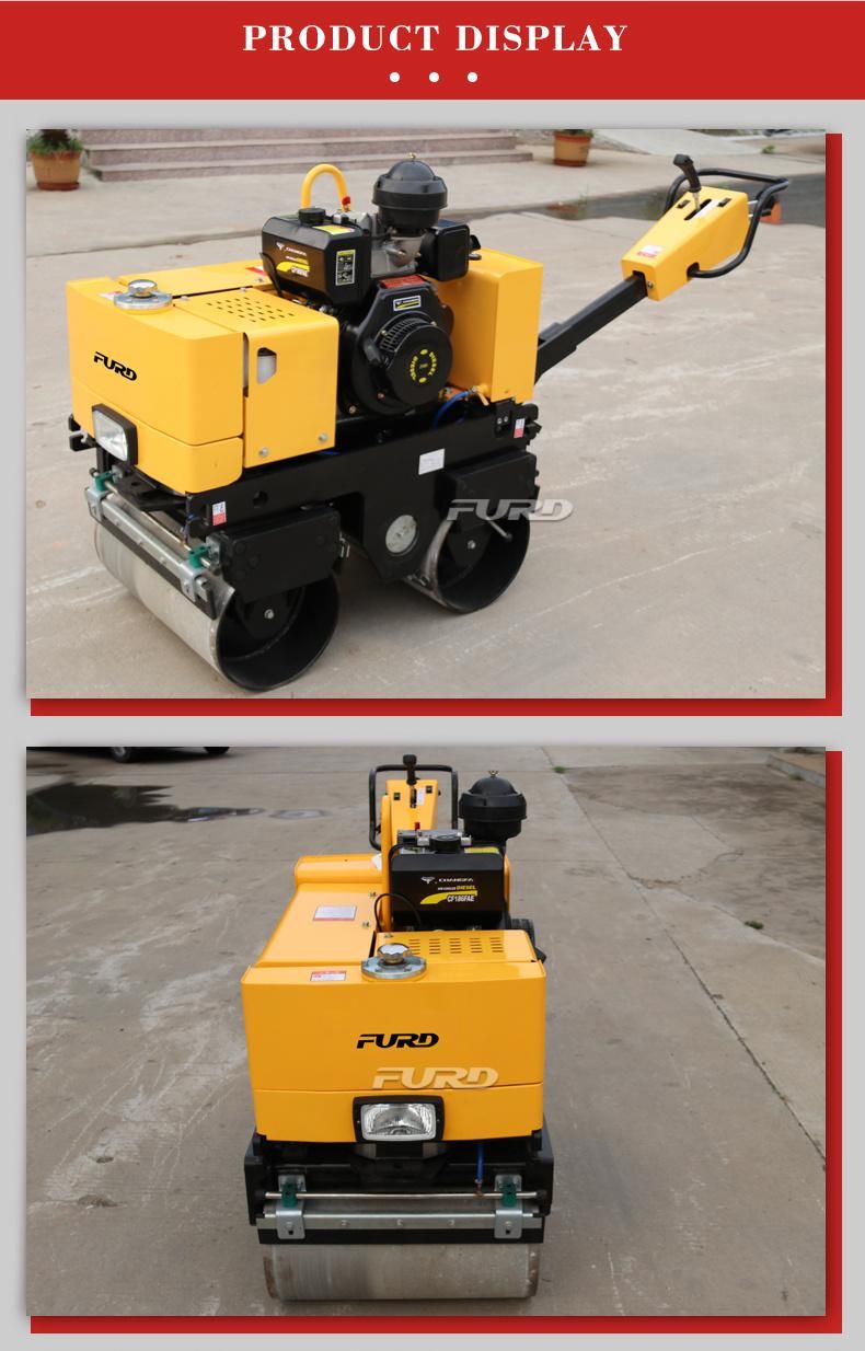 800kg Weight Honda Engine Hand Push Mini Asphalt Road Roller (FYL-800)