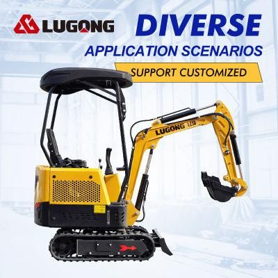 Lugong Brand New Small Excavator Small Digger Hydraulic Crawler Bulldozer Excavator with CE Eour 5