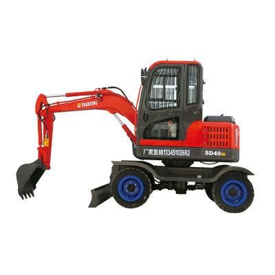 4tons Wheel Excavator Small Wheel Digger Made in China with Cheap Price