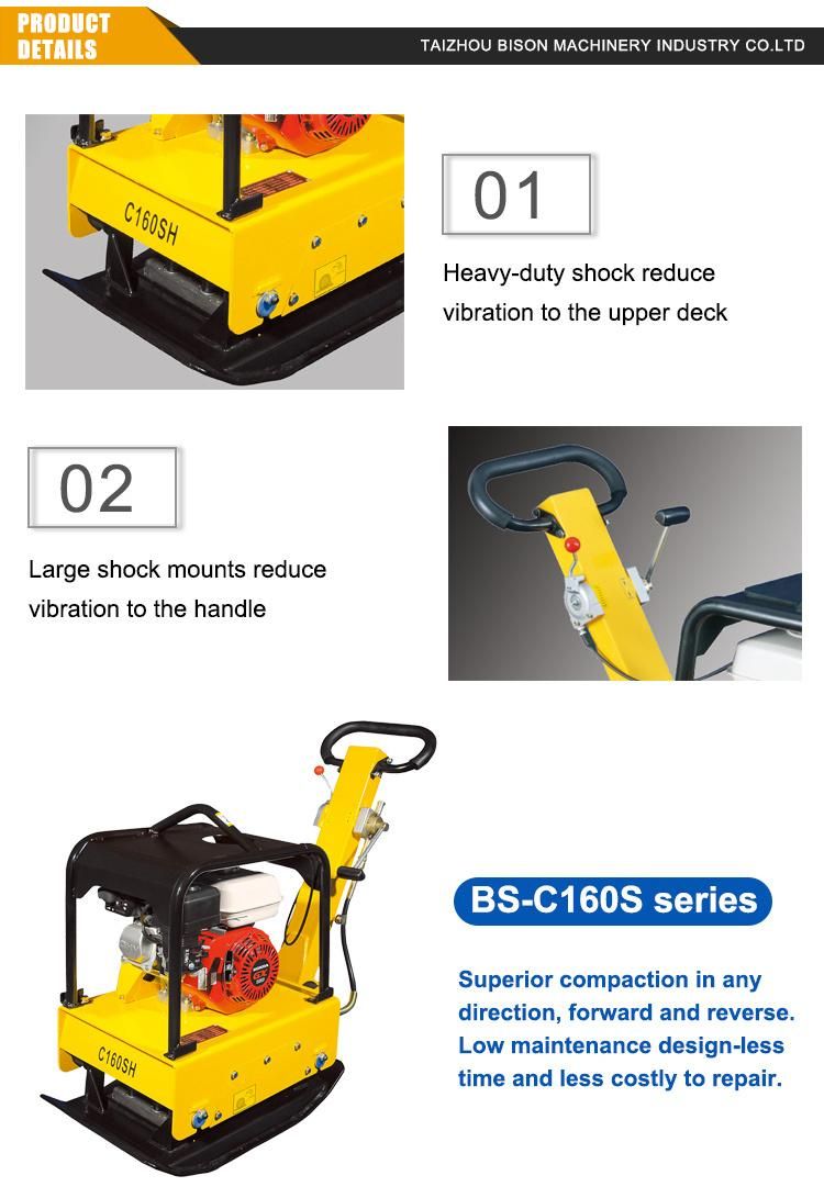 Bison 140kg Vibrating Plate Compactor with Gasoline Engine